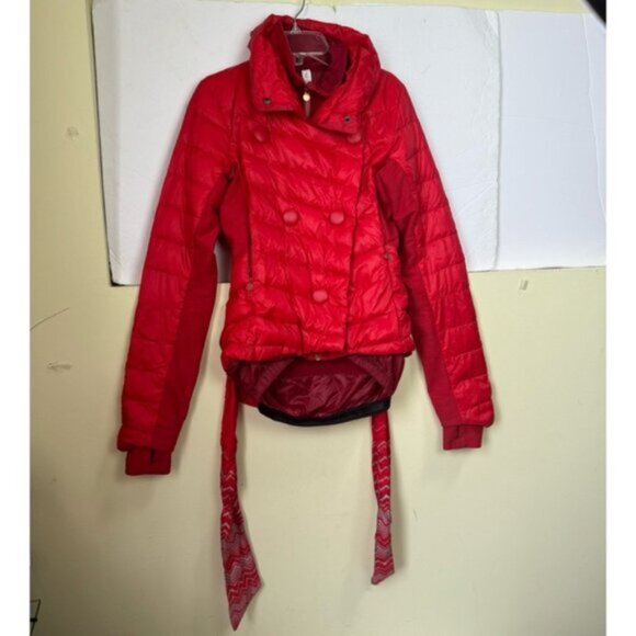 Lululemon RARE Pedal Power Blazer Jacket Rose Gold Lightweight Puff Down Zip Bow - Picture 10 of 16